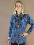 The Cactus Rose Buckaroo Denim Tencel Pearl Snap
