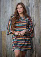 Montana Aztec Bell-Sleeve Dress