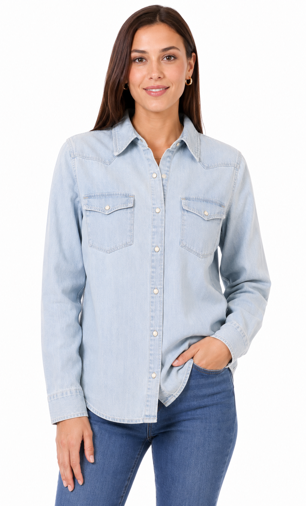 The Desert Horizon Denim Pearl Snap Shirt