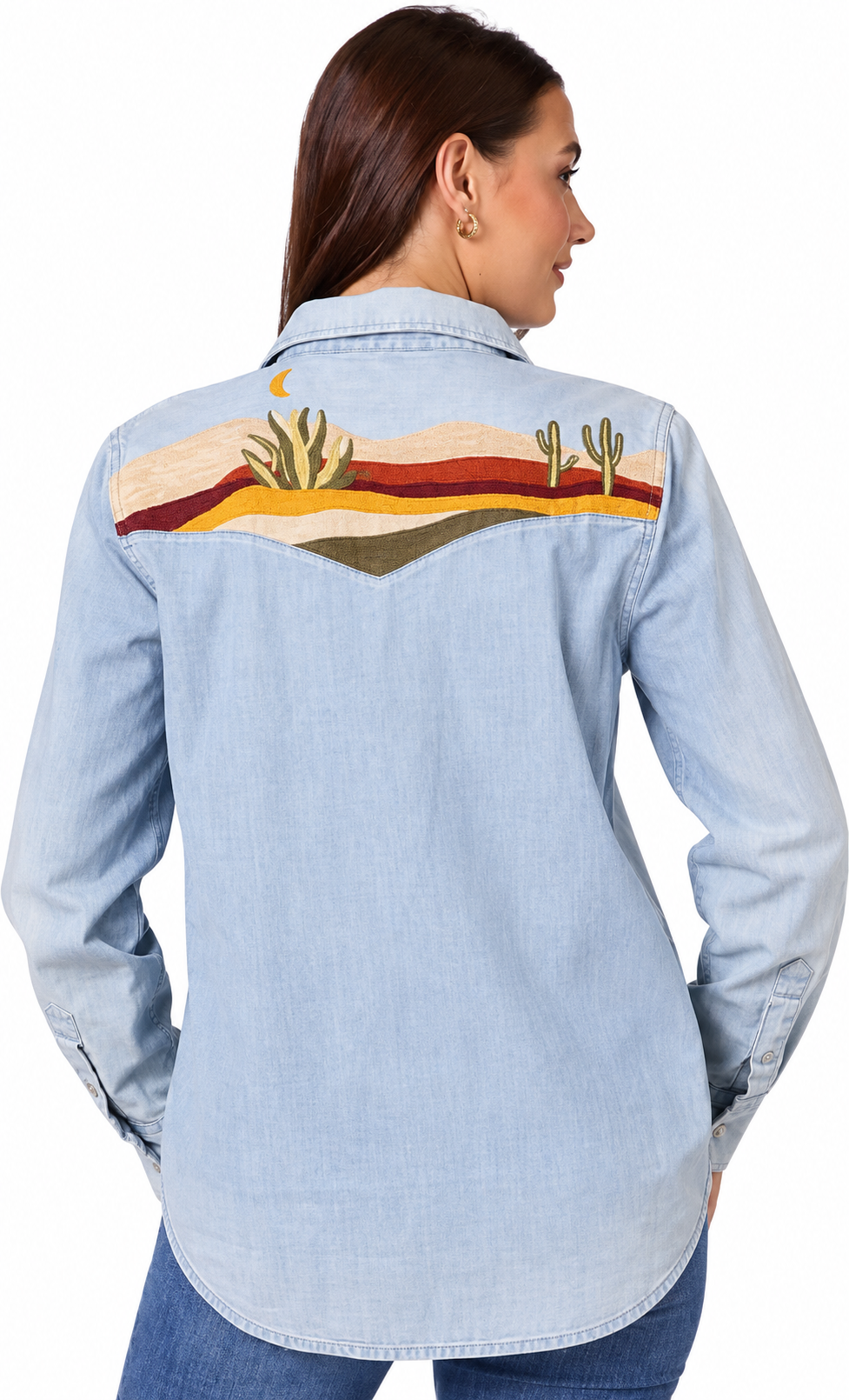 The Desert Horizon Denim Pearl Snap Shirt