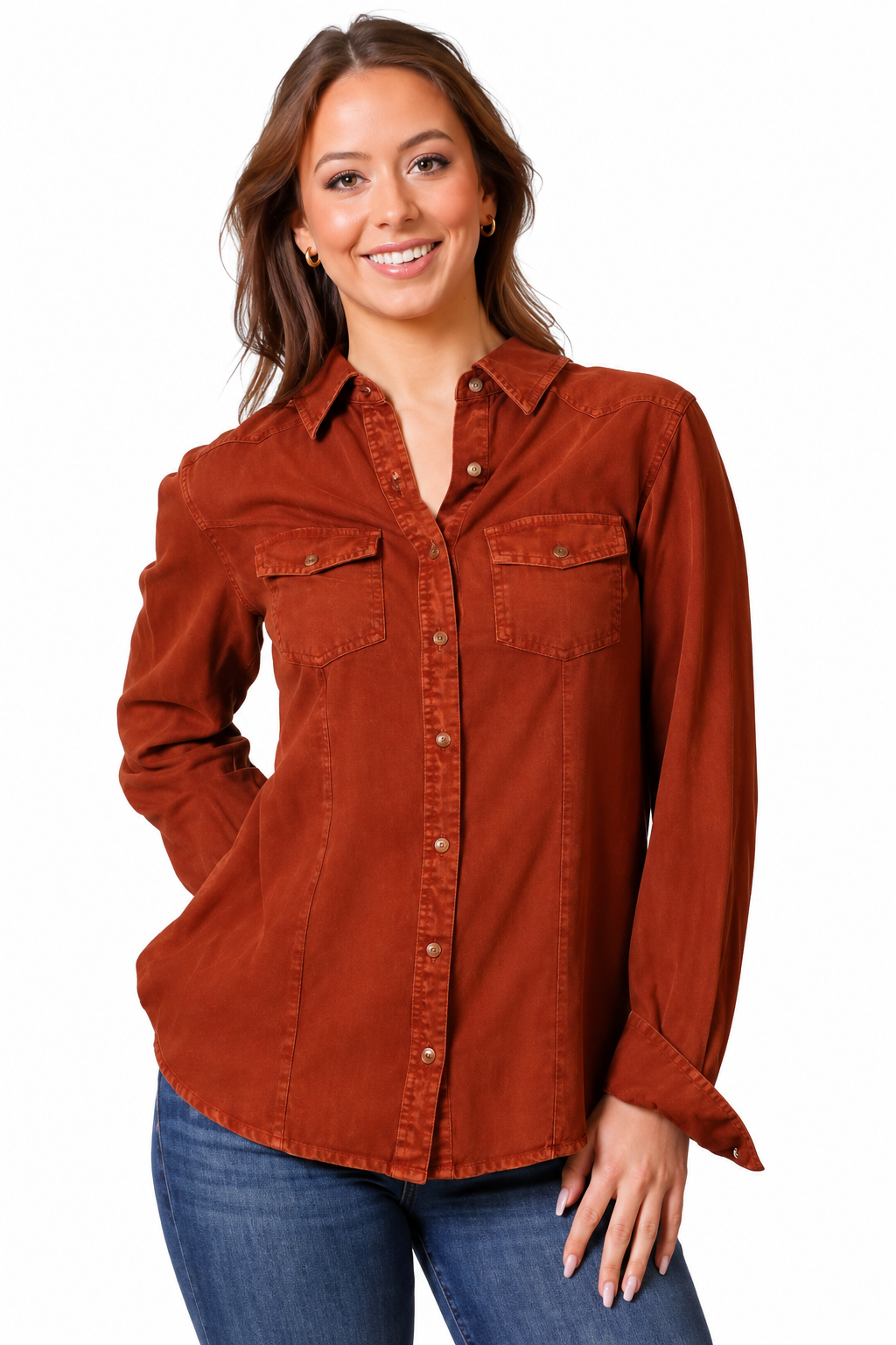 The Saffron Pearl Snap Shirt