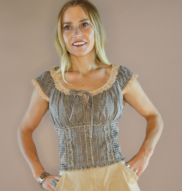 The Bonnie Blue Smocked Top