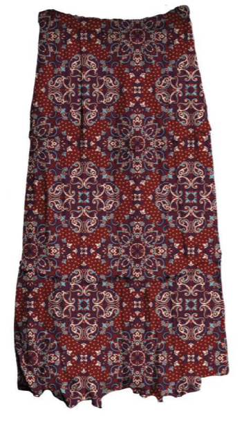 Vintage Wine Medallion Maxi Skirt